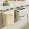 N22-3801 Household plastic flip lid wall-mounted trash can, kitchen, bathroom and toilet crevices wall-mounted storage pressure ring Item Picture